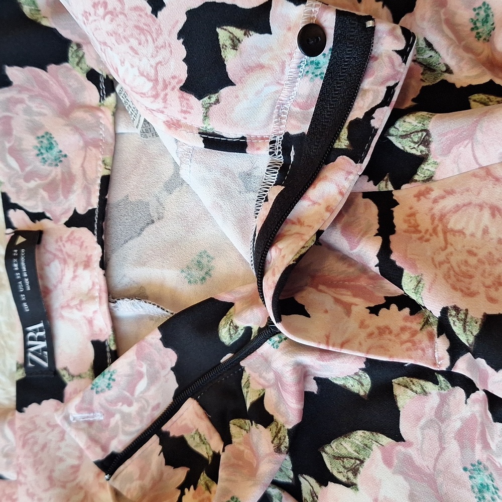 Zara Foral Pants Size XS - Picture 6 of 9